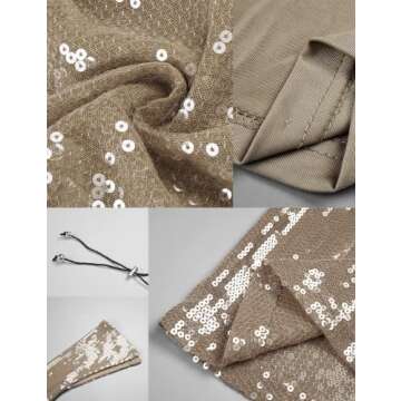 Dazzling Meilun Deep V Sequin Dress for Women