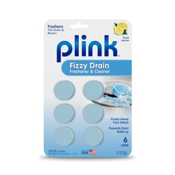Plink Fizzy Drain Freshener and Cleaner, Prevents Clogs and Removes Odors in Household Sinks, Lemon ...