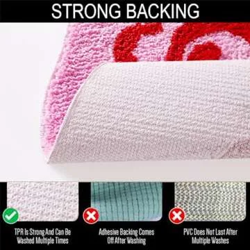 Aldopein Cute Hot Pink Small Area Rugs for Bedroom Bathroom Living Room College Dorm Aesthetic, Heart Shaped Modern Y2K Preppy Rug, Funky Trendy Bath Mat Soft Shaggy Bathroom Rugs Non Slip Washable