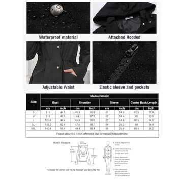 Zeagoo Rain Jacket Women Lightweight Waterproof Jacket Hooded Rain Coats for Women Outdoor Windbreaker Navy Blue L