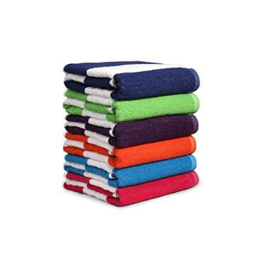BolBom*S 100% Cotton Luxury Bath Towel Set - Soft & Absorbent Quick-Dry Towels for Bathroom, Spa, Beach or Gym - 30"x60" Large Size - Pack of 6 - Plush & Durable Towels - Machine Washable