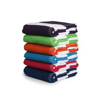 BolBom*S 100% Cotton Luxury Bath Towel Set - Soft & Absorbent Quick-Dry Towels for Bathroom, Spa, Beach or Gym - 30"x60" Large Size - Pack of 6 - Plush & Durable Towels - Machine Washable