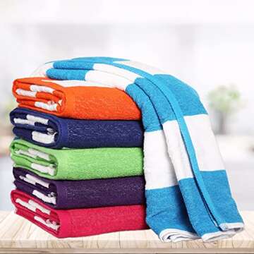 BolBom*S 100% Cotton Luxury Bath Towel Set - Soft & Absorbent Quick-Dry Towels for Bathroom, Spa, Beach or Gym - 30"x60" Large Size - Pack of 6 - Plush & Durable Towels - Machine Washable
