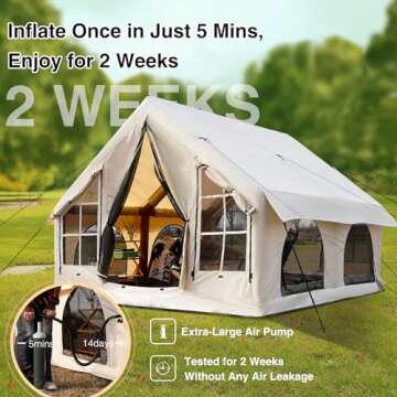 KNUO 2025 Waterproof Inflatable Tent for 5-8 People
