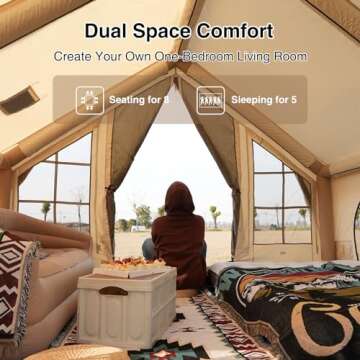 KNUO 2025 Waterproof Inflatable Tent for 5-8 People