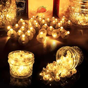 Aogist 100pcs Warm White Balloon Light,Long Standby Time Waterproof Mini Ball Light,Round LED Lamp for Paper Lantern Balloon Party,Wedding,Birthday,Festival,New Year and Christmas Decorative