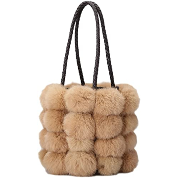 QZUnique Faux Fur Bucket Handbag | Stylish & Functional Crossbody Tote