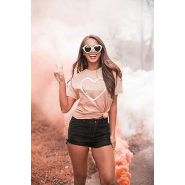 Love Heart Graphic Shirt for Valentine's Day Gift Women's Tee