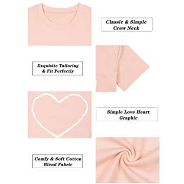 Love Heart Graphic Shirt for Valentine's Day Gift Women's Tee