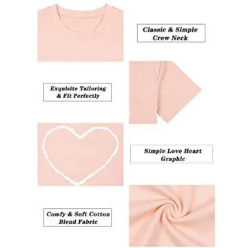 Love Heart Graphic Shirt for Valentine's Day Gift Women's Tee
