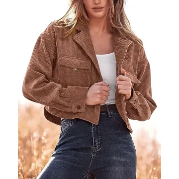 BTFBM Women's Corduroy Cropped Jacket Winter Fall 2024