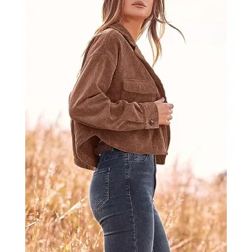 BTFBM Women's Corduroy Cropped Jacket Winter Fall 2024