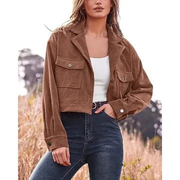 BTFBM Women's Corduroy Cropped Jacket Winter Fall 2024