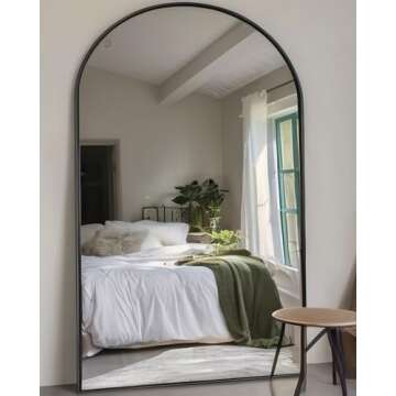 KOMCOTE Floor Mirror, Oversized Full Length Mirror, Arch Mirror Full Length, Arched Floor Mirror, 81...