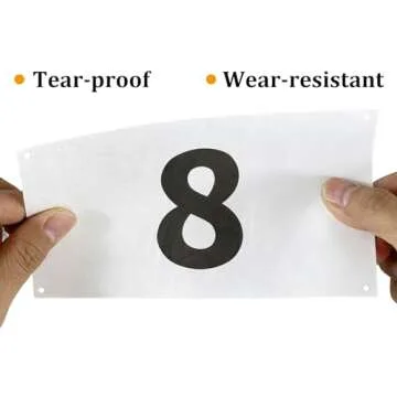 UISKOOPW Tyvek Race Bibs Running Numbers with Safety Pins, Audition Numbers|Tryout Numbers 1-500 for Marathon Runners Events Sports Games (White [4"x7"] 1-50)
