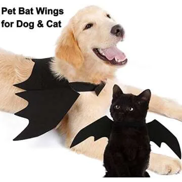 Tealots Halloween Dog Costume Pet Bat Wings for Adjustable Funny Cat Bat Wings Party Outfit Cosplay Apparel for Small Medium Large Dogs Doggy (L)