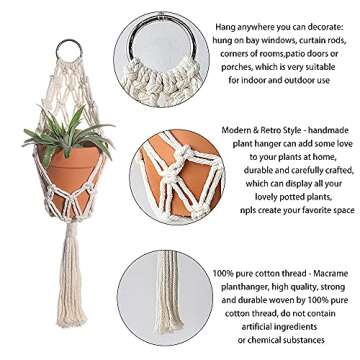 Boho Macrame Plant Hangers for Indoor Outdoor Use