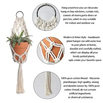Boho Macrame Plant Hangers for Indoor Outdoor Use