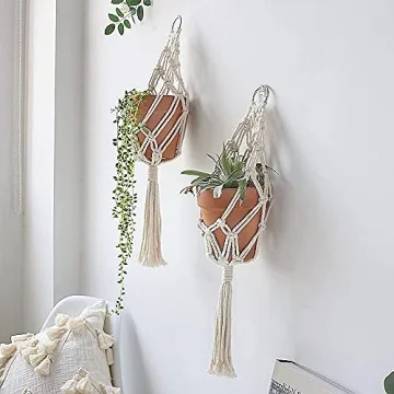 Boho Macrame Plant Hangers for Indoor Outdoor Use