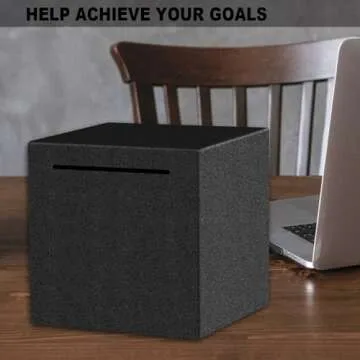 Piggy Bank for Adults Must Break to Open,Safe Box Money Savings Bank for Kids,Can Only Save The Piggy Bank That Cannot be Taken Out (Black, 4.72-inches)