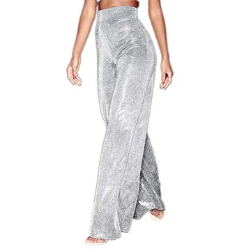 Velius Sparkly Wide Leg Pants for Stylish Women