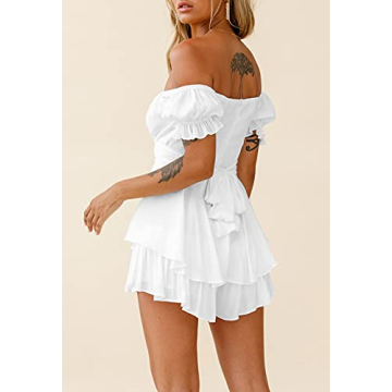 Stylish Linsery White Off Shoulder Romper for Women