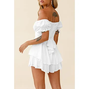 Stylish Linsery White Off Shoulder Romper for Women