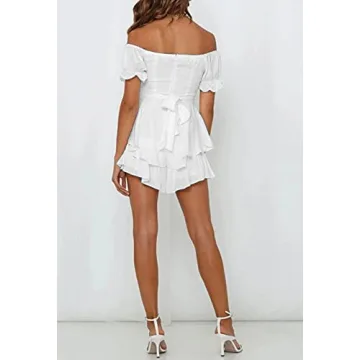 Stylish Linsery White Off Shoulder Romper for Women