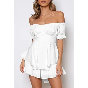 Stylish Linsery White Off Shoulder Romper for Women
