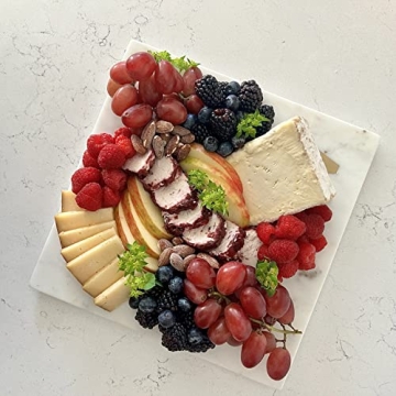 Personalized Marble Cheese Board with Brass Initial - Boards by Bleu