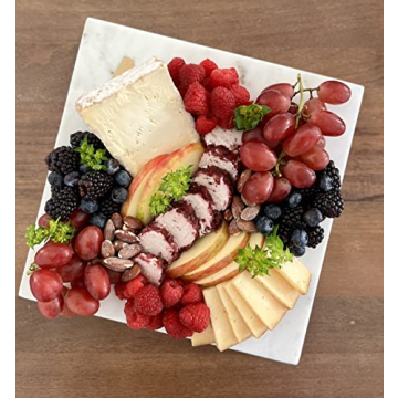Personalized Marble Cheese Board with Brass Initial - Boards by Bleu