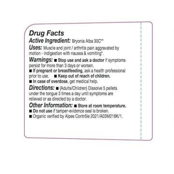 Ollois Bryonia Alba 30c Organic, Lactose-Free Homeopathic Medicine, 80 Pellets (Pack of 1)