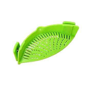 Silicone Snap Pot Strainer For Pasta Vegetable Noodles Pot Bowl, Adjustable Clip on Colander Pour Sp...