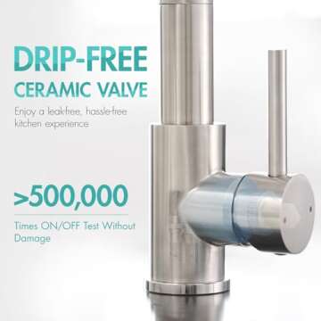 AIMADI Contemporary Kitchen Sink Faucet,Single Handle Stainless Steel Kitchen Faucets with Pull Down Sprayer,Brushed Nickel