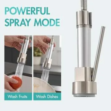 AIMADI Contemporary Kitchen Sink Faucet,Single Handle Stainless Steel Kitchen Faucets with Pull Down Sprayer,Brushed Nickel