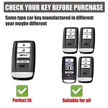 Gematay for Acura Key Fob Cover with Keychain Lanyard, Soft TPU Key Case Protection Compatible with ...