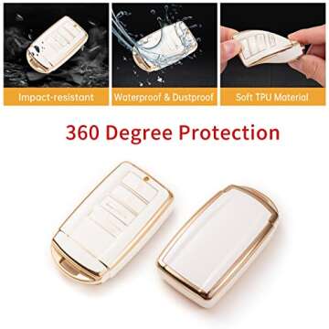 Gematay for Acura Key Fob Cover with Keychain Lanyard, Soft TPU Key Case Protection Compatible with Acura CDX RDX RLX NSX TLX TLX-L Smart Remote Key Holder