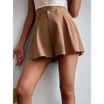 Stylish High Waisted Pleated Shorts for Women