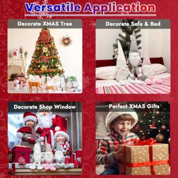 KoveYzao Christmas Ornaments Dwarf, Holiday Xmas Decoration Gnome Plush Toys, Indoor Faceless Old Man Doll with Hanging Legs, Christmas Decoration for Christmas Tree Shop Window Fireplace (White)