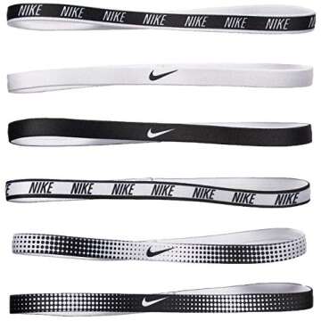Nike Women's Printed Headbands Assorted 6PK White/Black Size One Size