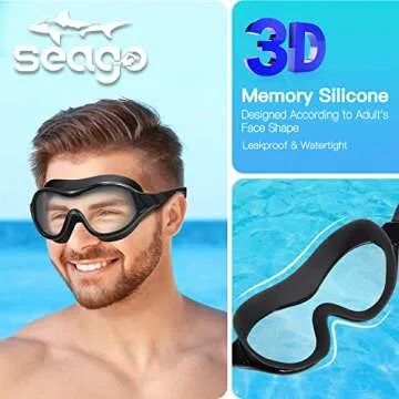 Seago Swim Goggles with Anti-Fog UV Protection for All Ages