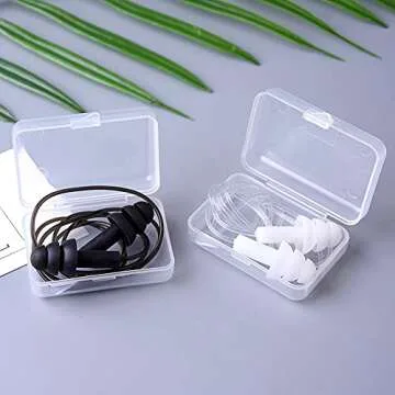 Noise Cancelling Ear Plugs with Cords 4 Pairs, Noise Reduction Soft Silicone Earplugs Waterproof Reusable Earplugs for Sleeping, Snoring, Swimming, Study, High Fidelity Earplugs Multi-Colored