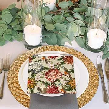 AnyDesign Floral Paper Napkins - Vintage Eco-Friendly Style