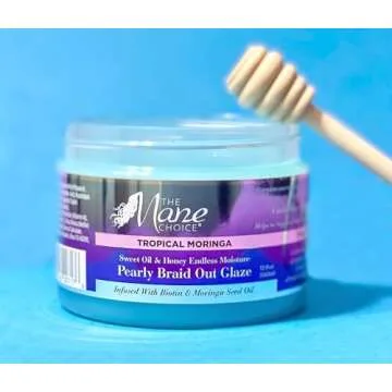 The Mane Choice Tropical Moringa Sweet Oil & Honey Endless Moisture Braid-Out Hair Glaze, Twist & Braid Cream Gel w/Flexible Hold for Hair Definition & Strength, Helps Reduce Frizz & Breakage, 12 Oz