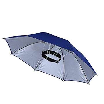 Tesco store Elastic Band Fishing Headwear Umbrella Hat (Dark Blue)