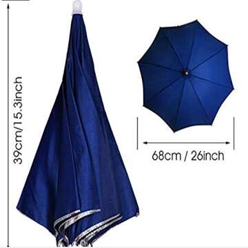 Tesco store Elastic Band Fishing Headwear Umbrella Hat (Dark Blue)
