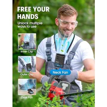 Grelife AI Portable Waist Fan - 40H Runtime, 5 Speed