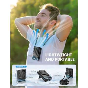 Grelife AI Portable Waist Fan - 40H Runtime, 5 Speed