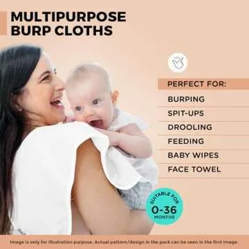KiddyStar Organic Cotton Baby Burp Cloths – 5-Pack Essentials