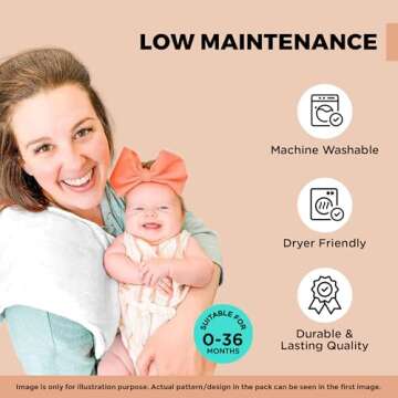 KiddyStar Organic Cotton Baby Burp Cloths – 5-Pack Essentials